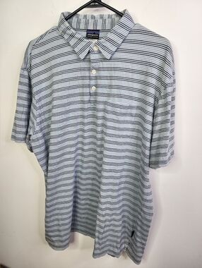 Patagonia Polo Shirt Mens XXL Blue Organic Cotton Outdoor Hiking Gorpcore